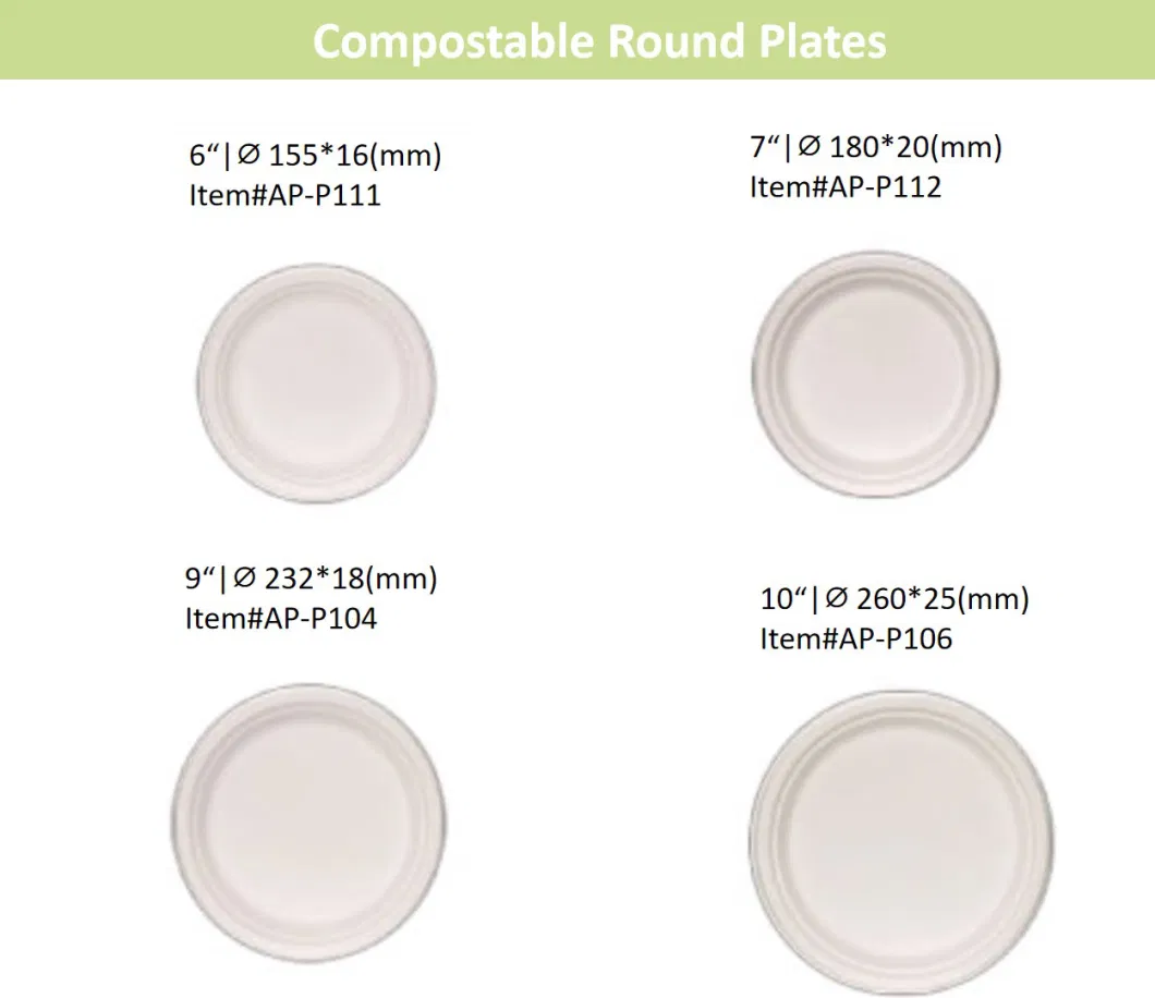 Josun 100% Home Compostable Round Plastic-Free Plates 7 9 Inch Biodegradable Pure Color Paper Plates in Bulk