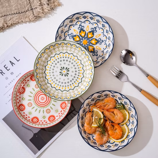 디저트 음식 제공을 위한 디저트 플레이트 라운드 럭셔리 플레이트 세트 일회용 결혼식을 위한 생분해성 옥수수 전분 플레이트