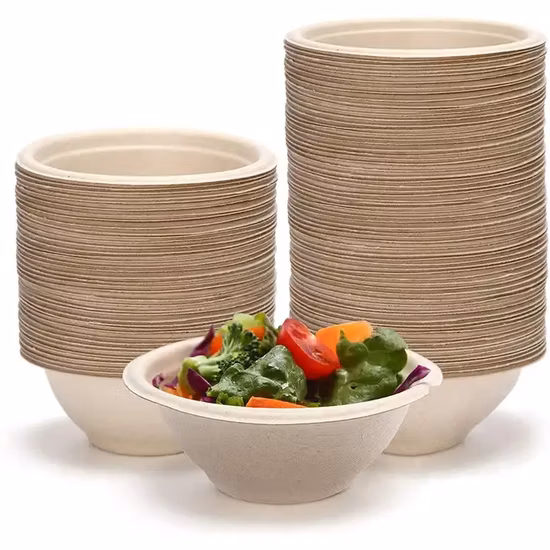 친환경 일회용 아이스크림 생분해성 사탕수수 사탕수수 분해성 종이 라면 샐러드 음식 그릇